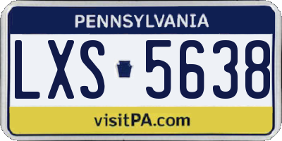 PA license plate LXS5638