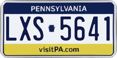 PA license plate LXS5641