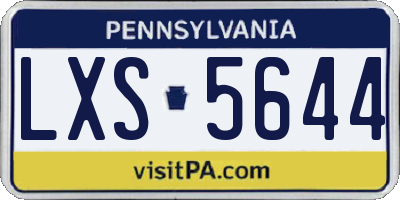 PA license plate LXS5644