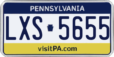 PA license plate LXS5655
