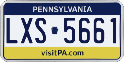 PA license plate LXS5661