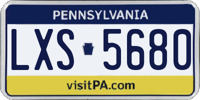 PA license plate LXS5680
