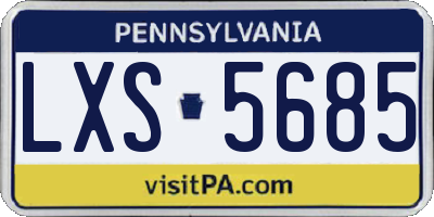 PA license plate LXS5685