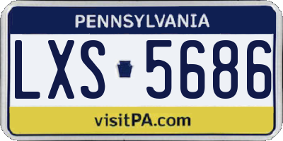 PA license plate LXS5686