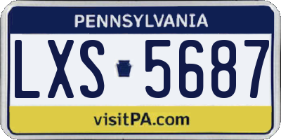 PA license plate LXS5687