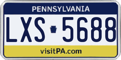 PA license plate LXS5688