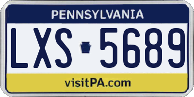 PA license plate LXS5689