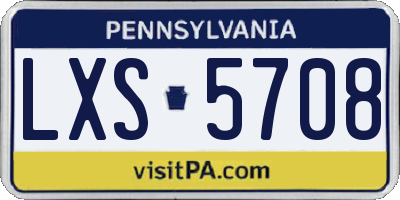 PA license plate LXS5708