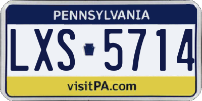 PA license plate LXS5714