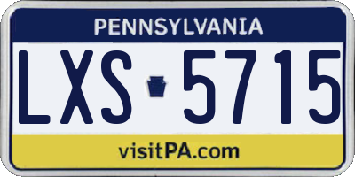 PA license plate LXS5715