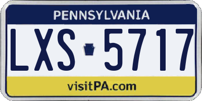 PA license plate LXS5717