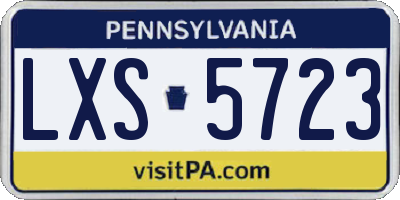 PA license plate LXS5723