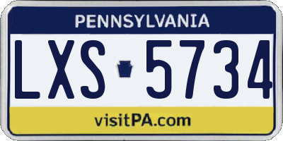 PA license plate LXS5734