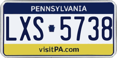 PA license plate LXS5738