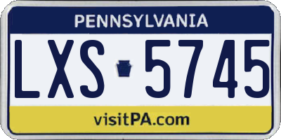 PA license plate LXS5745