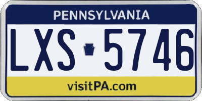 PA license plate LXS5746