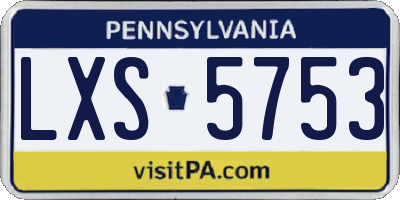 PA license plate LXS5753