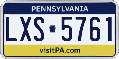 PA license plate LXS5761