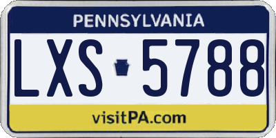 PA license plate LXS5788