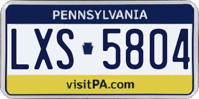 PA license plate LXS5804