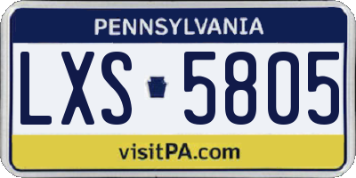 PA license plate LXS5805