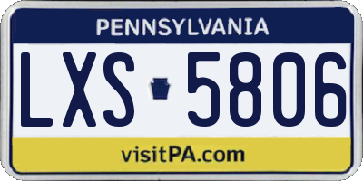 PA license plate LXS5806
