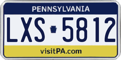 PA license plate LXS5812