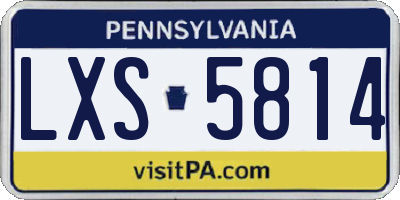 PA license plate LXS5814