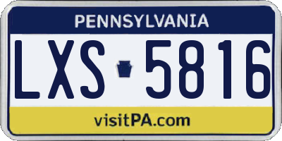 PA license plate LXS5816