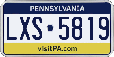 PA license plate LXS5819