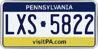PA license plate LXS5822