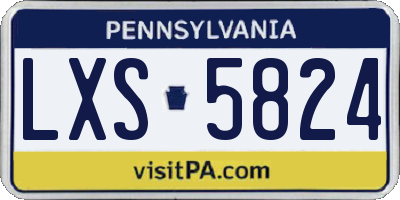 PA license plate LXS5824