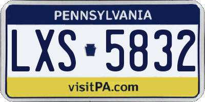 PA license plate LXS5832