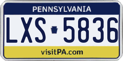 PA license plate LXS5836