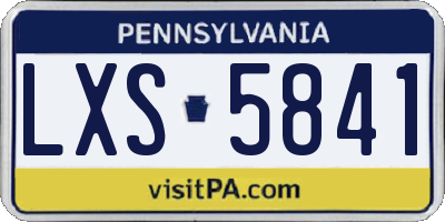 PA license plate LXS5841