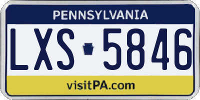 PA license plate LXS5846