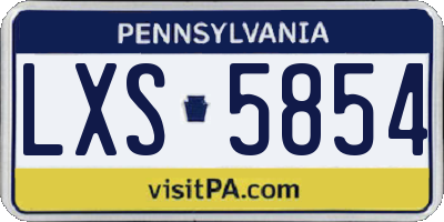 PA license plate LXS5854