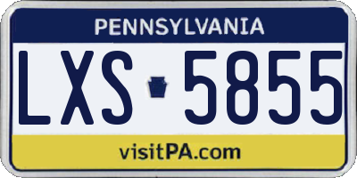 PA license plate LXS5855