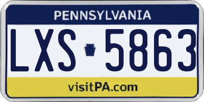 PA license plate LXS5863