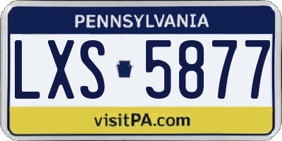 PA license plate LXS5877