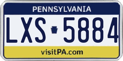 PA license plate LXS5884