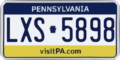 PA license plate LXS5898