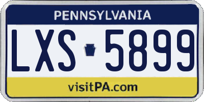 PA license plate LXS5899