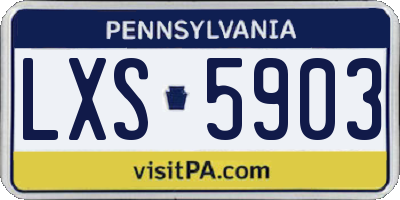 PA license plate LXS5903