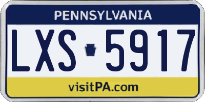 PA license plate LXS5917