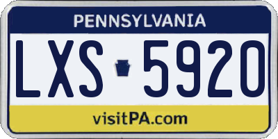 PA license plate LXS5920