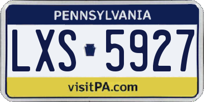 PA license plate LXS5927