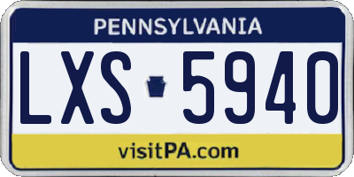 PA license plate LXS5940