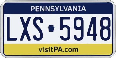 PA license plate LXS5948