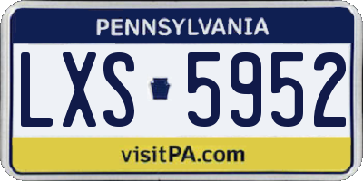 PA license plate LXS5952